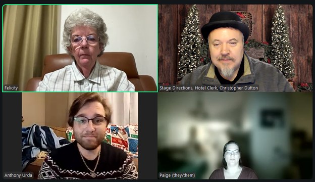 Actors performing in a Zoom Reading